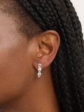 Simply Silver polished triple heart drop earrings 7mm x 21mm (British brand)