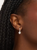 Simply Silver Sterling Silber 925 Zirkonia Kleeblatt Charm Creolen