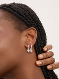 Simply Silver sterling silver padlock charm hoop earrings 20mm (British brand)