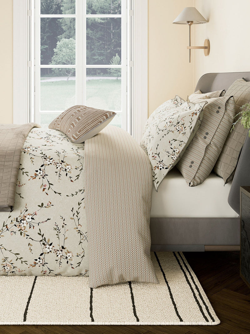 Bedeck of Belfast warm grey floral duvet set - British product