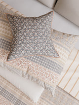 McGrocer Helena Springfield Graphite Copper Folk Ditsy Cotton Cushion- Buy online at McGrocer