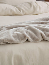 Next Helena Springfield Linen Cosy Faux Fur Throw 130x170cm- Buy online at McGrocer