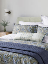 Next Bedeck of Belfast Blue Green Elara Quilted Cotton Throw 150x200cm- Buy online at McGrocer