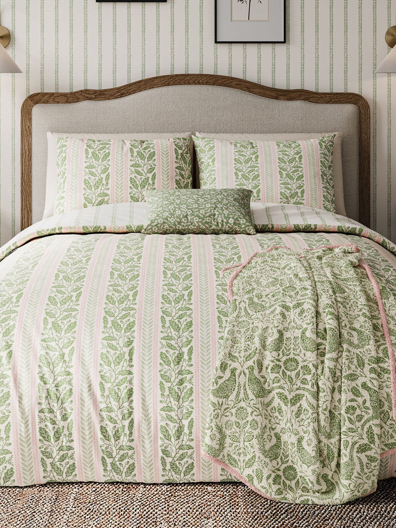 Helena Springfield fleece throw green pink pheasant pattern 140x180cm, UK version