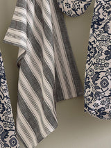 Next Bedeck of Belfast Set of 2 Charcoal Saja Stripe 100% Cotton Tea Towels- Buy online at McGrocer