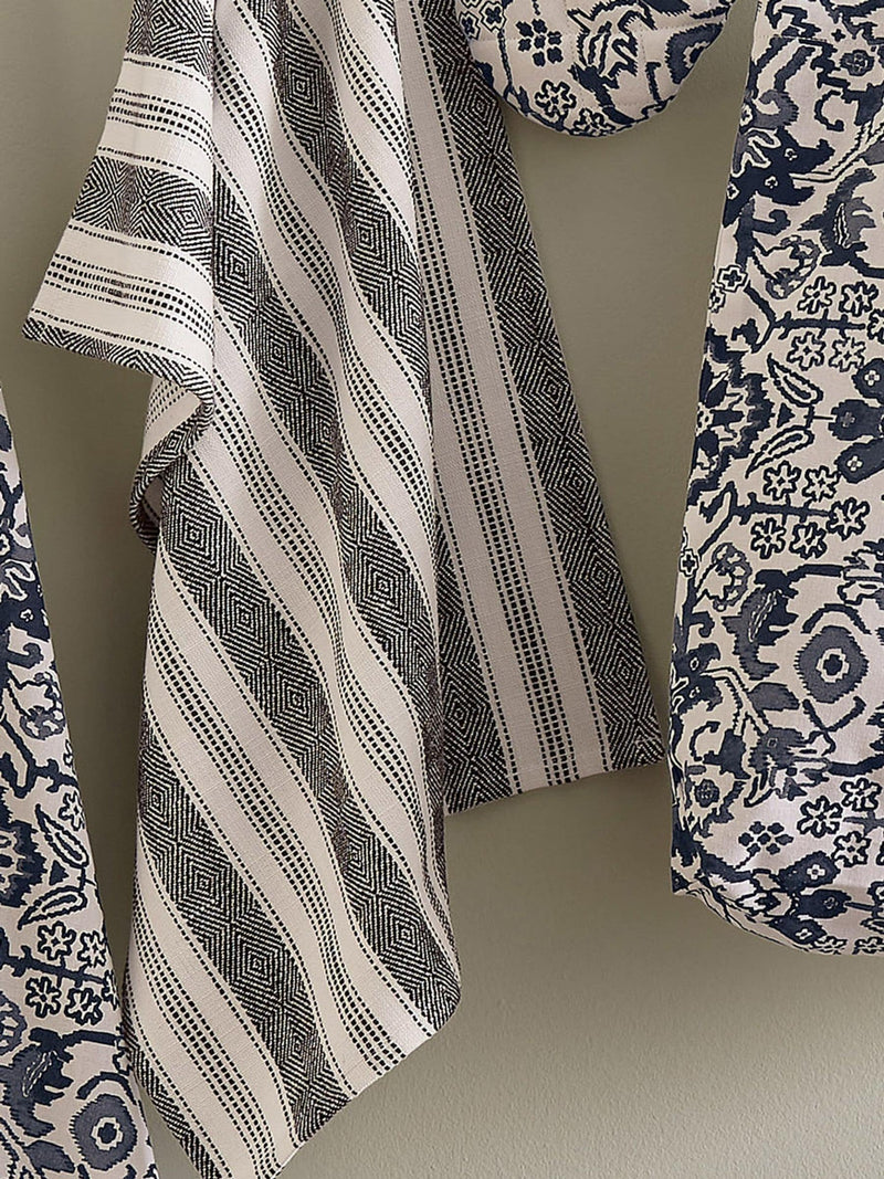 Bedeck tea towels charcoal stripe set of 2 70x50cm - British product