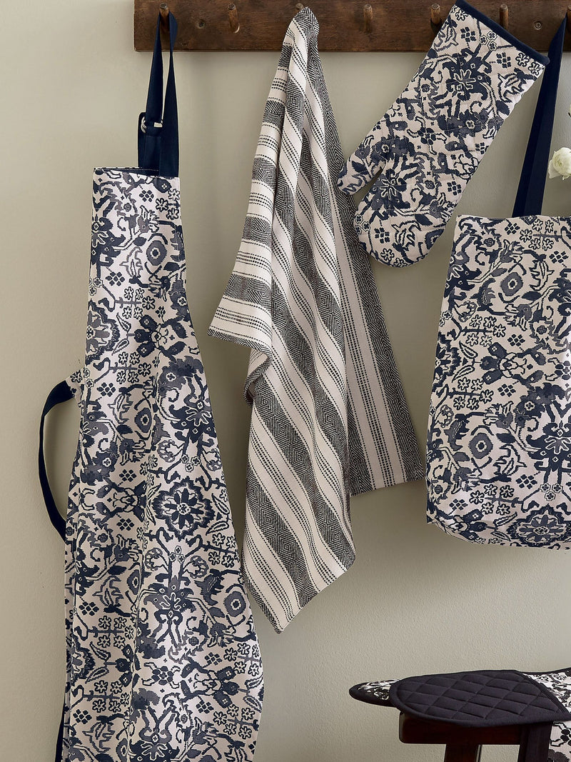 Bedeck tea towels charcoal stripe set of 2 70x50cm - British product