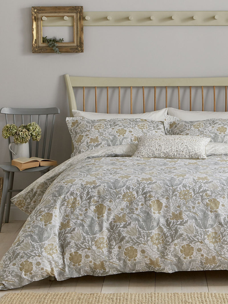 Morris & Co Neutral Compton cotton duvet set, imported from the UK