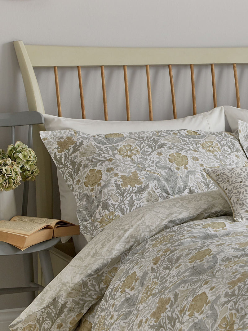 Morris & Co Neutral Compton cotton duvet set, imported from the UK