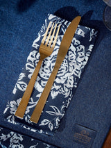 Next Bedeck of Belfast Set of 4 Midnight Navy Morsan Cotton Napkins 40x40cm- Buy online at McGrocer