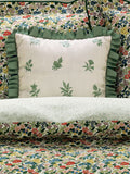 V&A Green Verdant Bouquet cushion 45cm square - British product