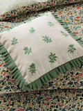 V&A Green Verdant Bouquet cushion 45cm square - British product