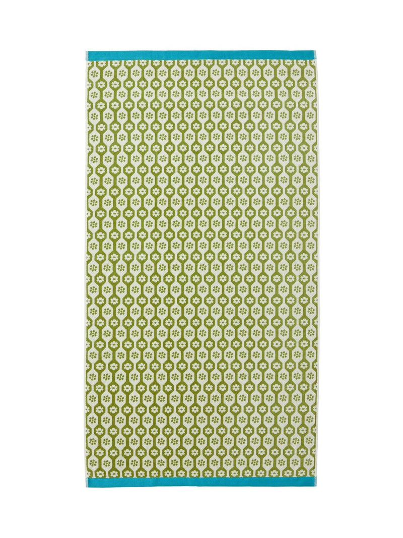 Land & Shore green daisy towel, imported from the UK