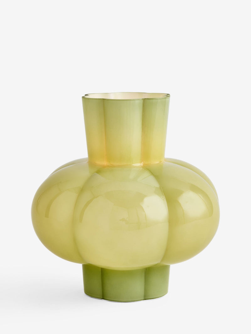 Green Lola rechargeable table lamp glass shade, imported from the UK
