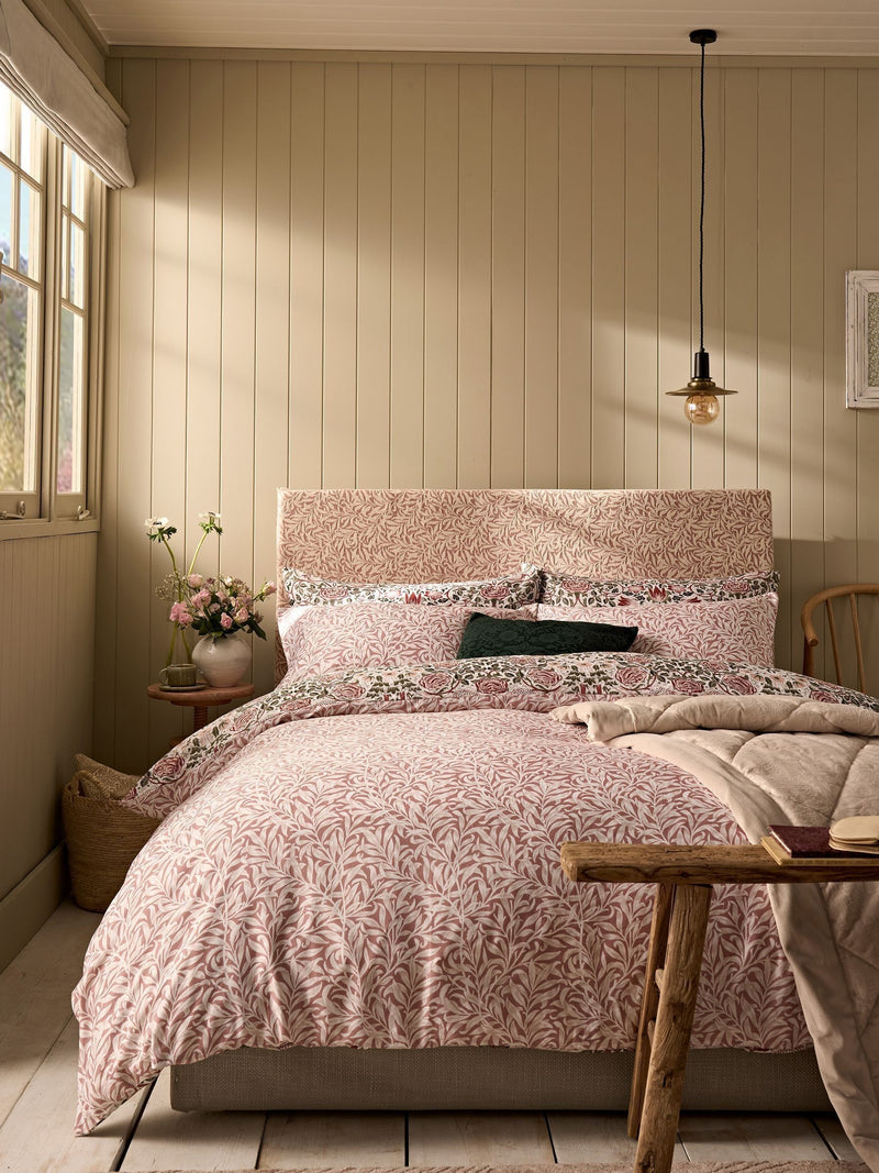William Morris At Home green rose 220 thread count pillowcases, UK version