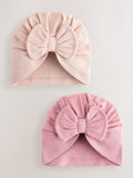 Pink baby turbans 2 pack 0-18 months, UK version