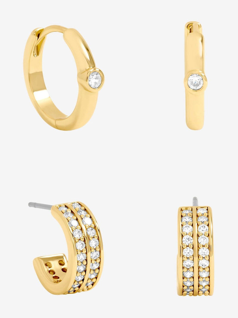Jon Richard 14K gold pave hoops 10mm x 22mm, UK version