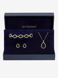 Jon Richard Gold Plated and Jet Pear Drop Trio Set Gift Box