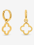 Jon Richard gold tone waterproof clover huggie hoop earrings 10mm, UK version