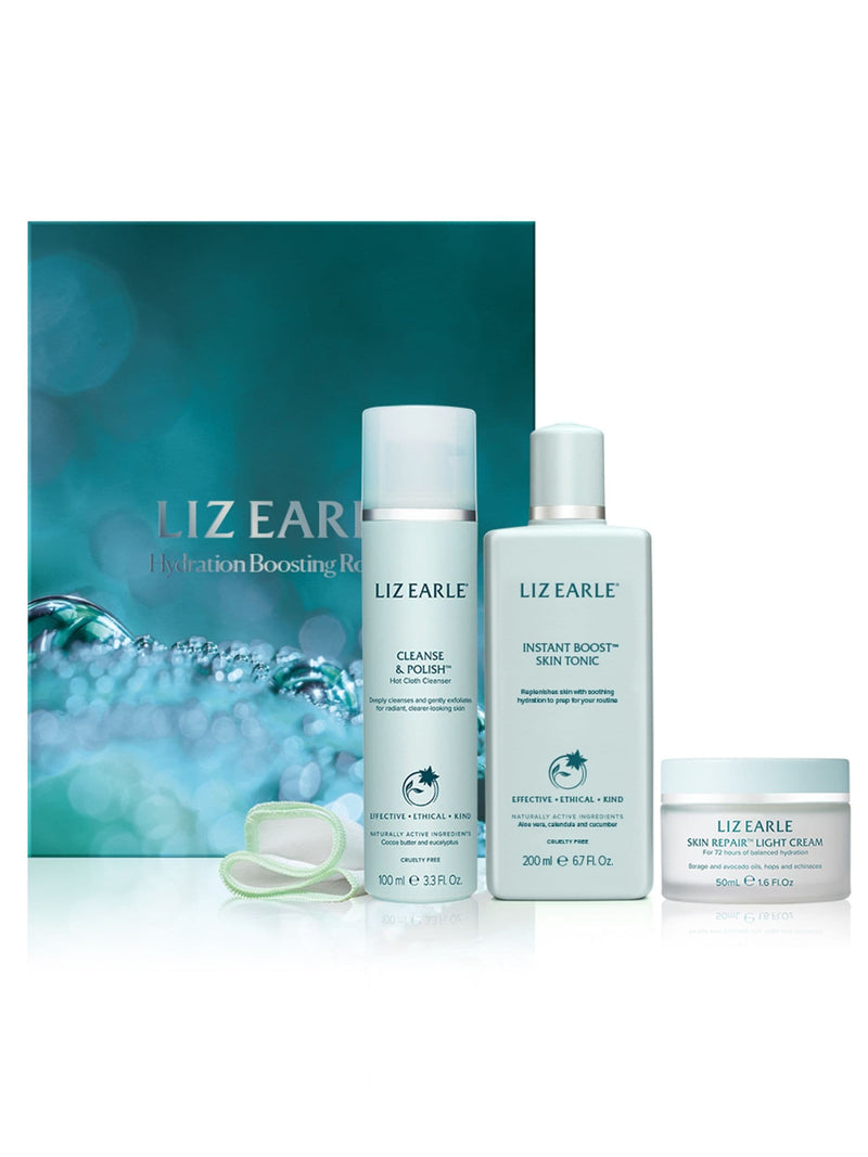 Liz Earle Hydration Boosting Routine skincare set, UK version