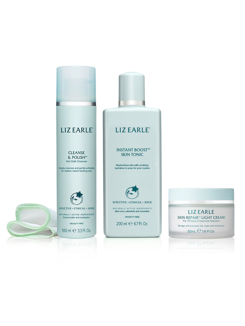 Liz Earle Hydration Boosting Routine skincare set, UK version