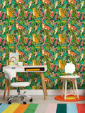 Hoopla Walls Green Animal Kingdom Print wallpaper 10m, UK version