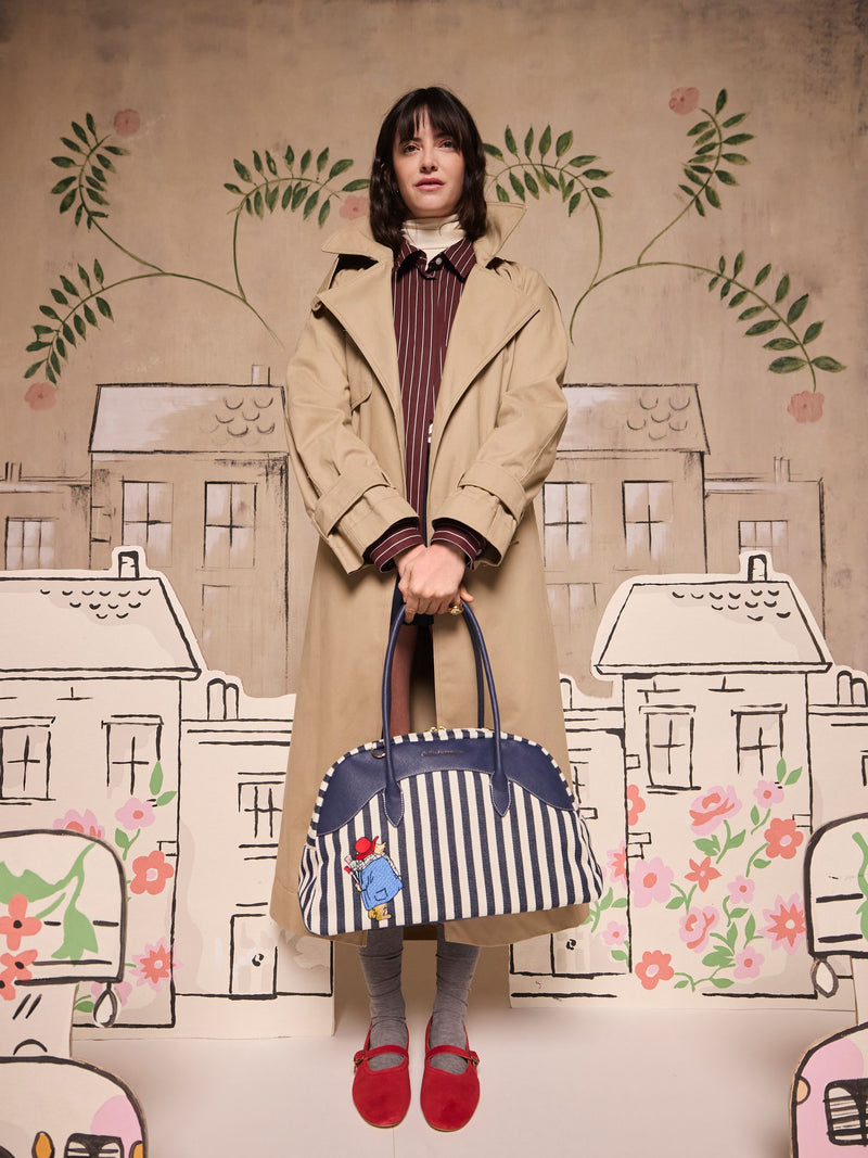 Cath Kidston Navy Paddington Stripe bowling holdall - British product