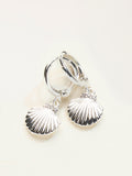 FatFace silver tone shell charm earrings (British brand)