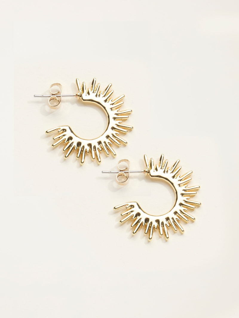 FatFace gold tone sun burst earrings 2cm jewellery - British product