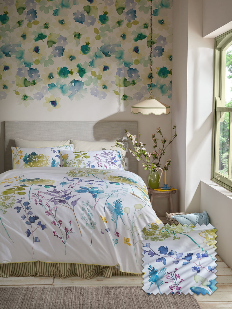 Bluebellgray Leaf Green Botanical duvet cover and pillowcase set - British product