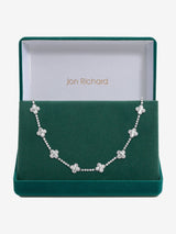 Next Jon Richard Rhodium Plated Diamond Cut Station Clover Necklace Gift Box- Buy online at McGrocer