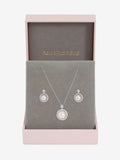 Jon Richard Silver/Gold Plated and Cubic Zirconia Pearl Halo Box Set Gift Box