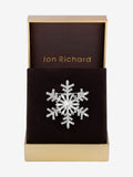 Jon Richard Silver Plated and Crystal Snowflake Brooch Gift Box
