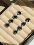 Jon Richard Silver Tone Black Diamond Statement Drop Earrings