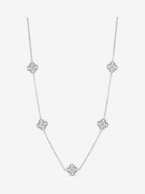 Jon Richard Silver Plated Jet Station Clover Necklace
