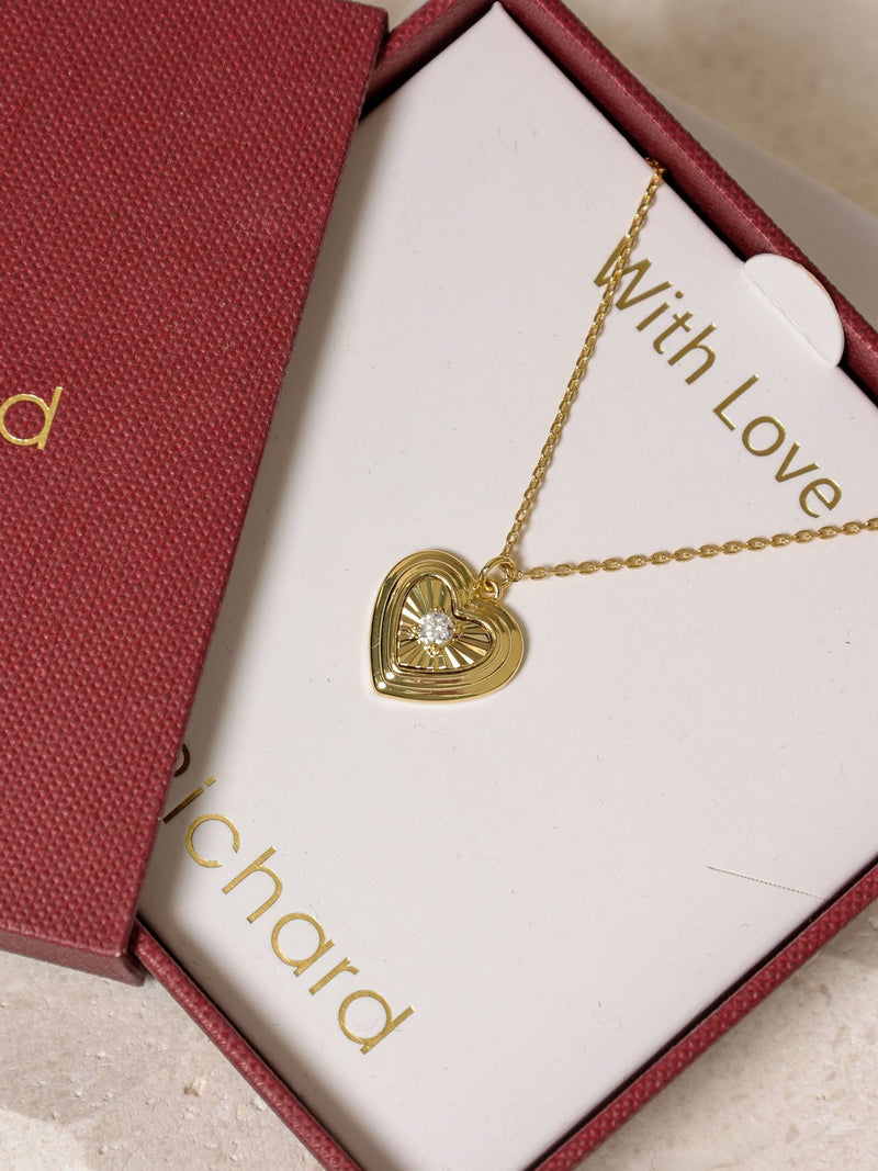 Jon Richard 18K gold plated heart pendant in gift box, UK version