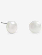 Next Jon Richard Silver Tone Cream Small Bouton Pearl Earrings- Buy online at McGrocer