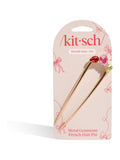 Kitsch red, pink and green gemstone French hair pin, UK version