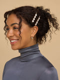 Kitsch white gemstone bobby pins 2-piece set, UK version