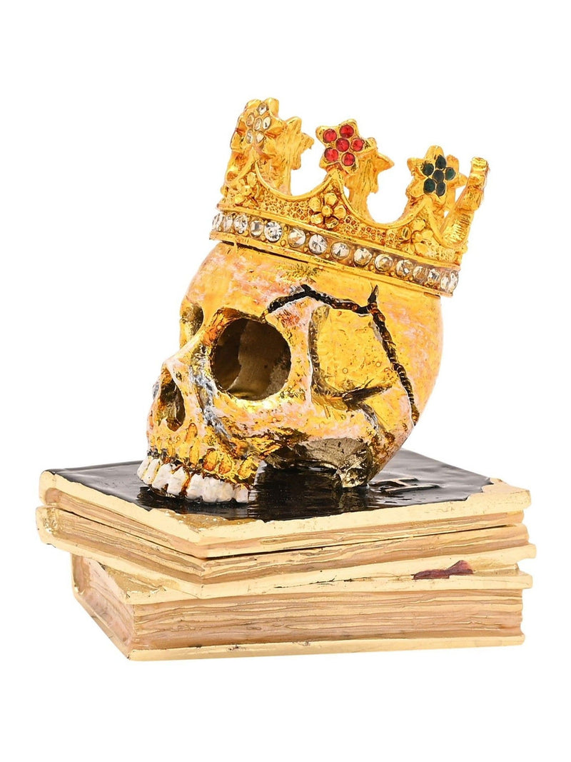 Widdop gothic skull jewellery box with crown 7.5cm (British brand)