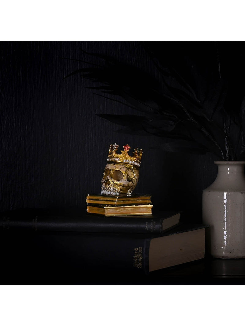 Widdop gothic skull jewellery box with crown 7.5cm (British brand)
