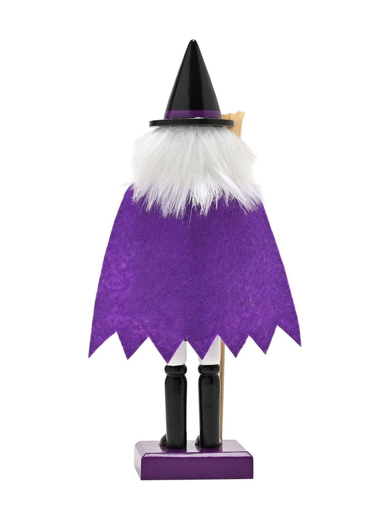 Widdop wooden nutcracker witch ornament purple 10 inch, imported from the UK