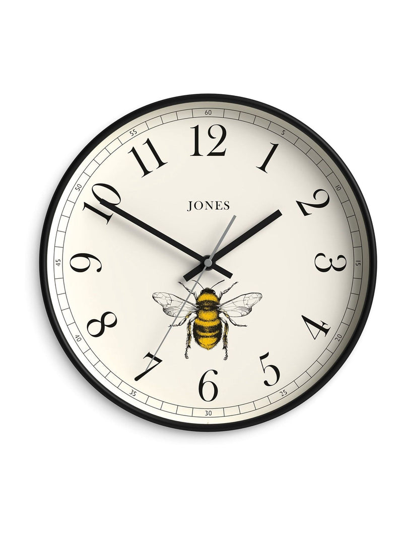 Jones Clocks Black Bee Wall Clock 30cm, UK version