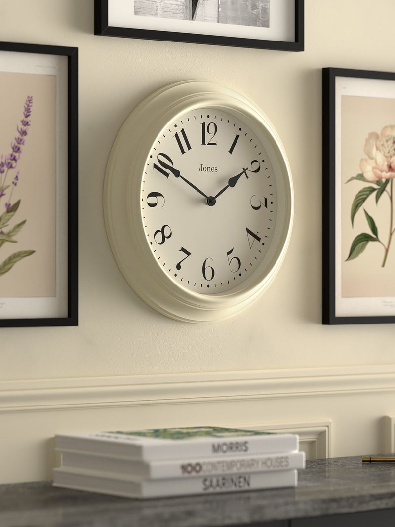 Jones Clocks cream Fenchurch wall clock 40cm, UK version