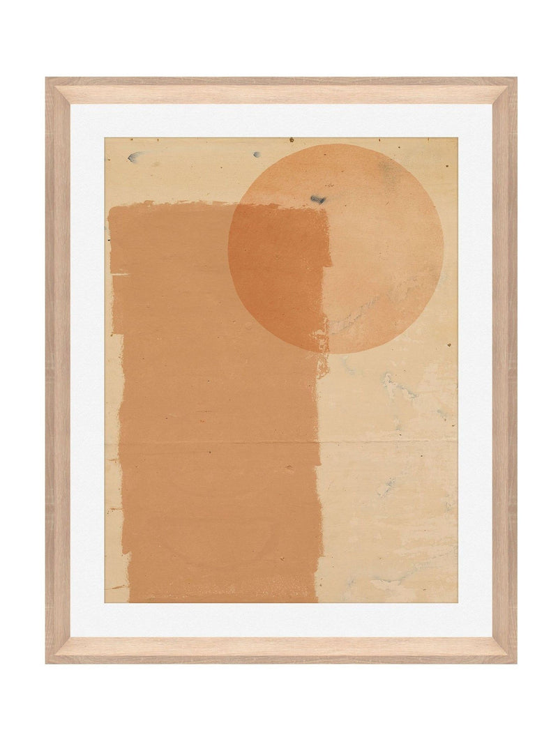 Brookpace Lascelles Sunset Abstract Scandi Wall Art in natural wood frame 40 x 50cm - British product