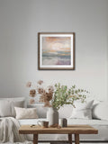 Brookpace Lascelles abstract wall art walnut frame 50x50cm, imported from the UK