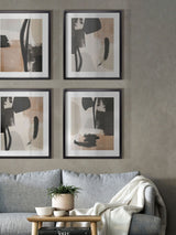 Next Brookpace Lascelles Arrangement III Natural Black Abstract Wall Art in Black Box Frame 65cm x 55cm- Buy online at McGrocer