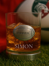 Next Loveabode Natural Personalised Metal Rugby Ball Whisky Glass- Buy online at McGrocer