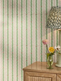 Wallpaper sample Painterly Stripe Green A4 - British product