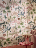 Pastel Oasis Palm wallpaper sample A4, imported from the UK